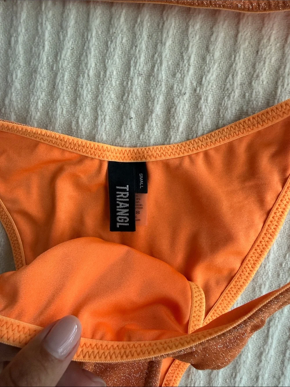 triangl swimwear gorgeous Orange Sparkle Two-Piece Bikini Set (Small)